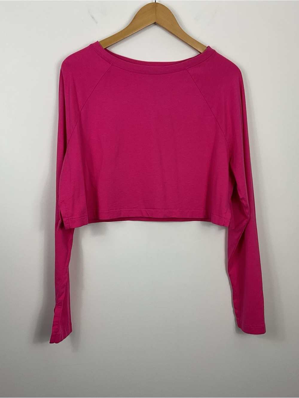 Beach Riot Pink Long Sleeve Crop Top Womens Size Medium